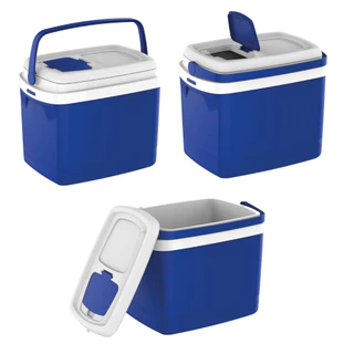 Caixa Térmica Cooler Soprano Tropical 32 Litros Azul Grande para Camping e Praia