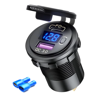 Carregador Usb 12v 24v De Carro Carga Fast Carro Moto Onibus