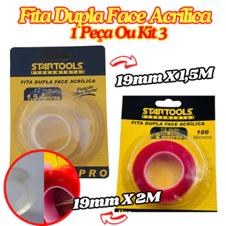 Fita Dupla Super Fixação 19mmx2m Ou 12mmx1,5m Startools Ultra Forte Acrílica Transparente Multiuso em Oferta na Shopee