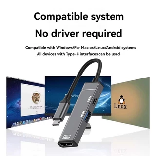 Estação De Acoplamento Tipo C HUB 4K/120Hz-Conversor Compatível-Para HDTV USB-A PD100W De Entrega De Energia Divisor PC