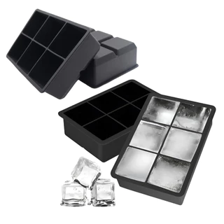 Kit 4 Formas de Gelo Silicone 6 Cubos Grandes Drink Whisky