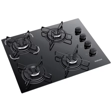 Cooktop Fogão Itatiaia Essencial 4 Bocas Vidro Temperado Preto Bivolt