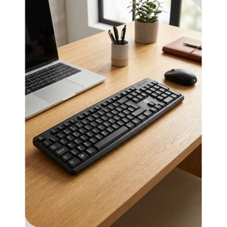 Teclado USB de Escritório Trabalho Ergonômico com 107 Teclas ABNT Teclado Silencioso e Macio Toque Leve com Fio Bright