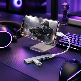 Hub USB Tipo C 4 Portas Alta Velocidade Compatível Com Notebooks Ultrabooks Tablets e Smartphones Com Entrada Usbc