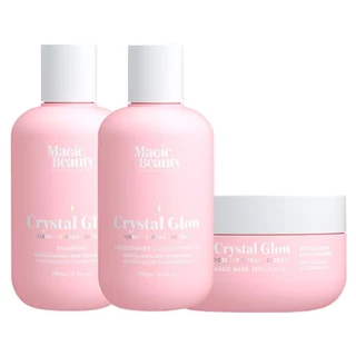 Kit Magic Beauty Crystal Glow - Shampoo 250ml e Condicionador 250ml e Máscara 200g em Oferta na Shopee