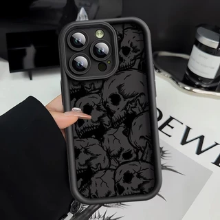 Softcase Anti-impacto silicone Padrão De Caveira Exclusivo Para Redmi NOTE 14 PRO K80 13C 14C Nota 13 12 11 POCO X7 F7 U
