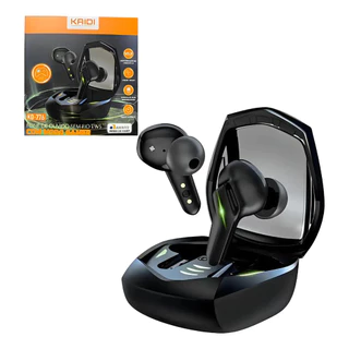 Fone In-ear Gamer Kaidi KD-776 Preto e Branco Bluetooth 5.3 TWS Com Microfone