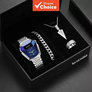 Conjunto De Relógio De Quartzo Da Moda Masculina Com Acessórios Correspondentes