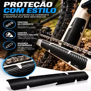 Adesivo Protetor Quadro Bike Fibra de Carbono Chainstay Antirrisco RFX Protect - Só Corrente
