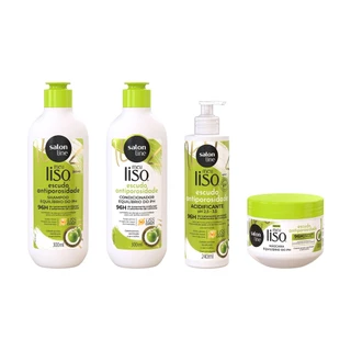 Kit Shampoo + Condicionador + Máscara + Acidificante Meu Liso Antiporosidade em Oferta na Shopee