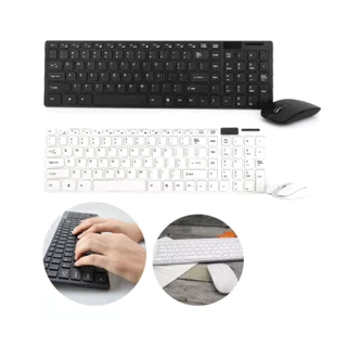 Kit Teclado E Mouse Sem Fio Bluetooth Wireless 2.4ghz Notebook Usb Ultra Slim Compacto Android Pc