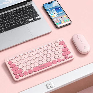 Teclado Compacto 78 Teclas com Mouse Sem Fio 2.4GHz Receptor USB e Bateria Interna