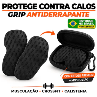 Protetor Palmar Grip Academia Silicone Luva Treino Musculacao Antiderrapante Protege Contra Calos Par + Estojo Case