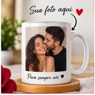 Caneca de Calendário Personalizada com foto e data | dia dos Namorados, Casamento, aniversário