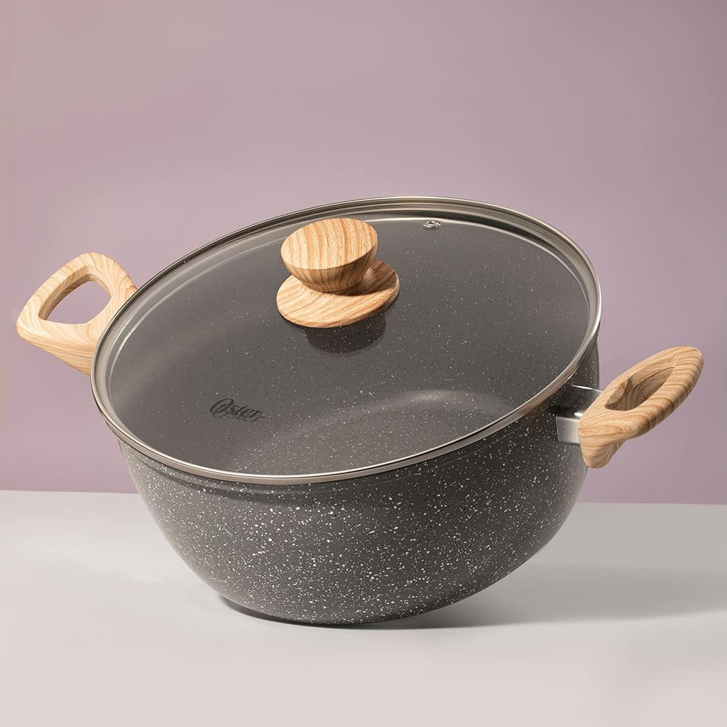 Panela Caçarola Cerâmica Indução Marble Antiaderente 4,5L 24cm