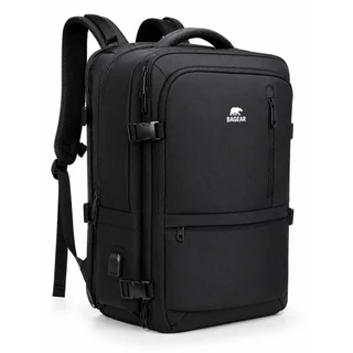 Mochila Notebook 17' Masculina Bagear Cor Preta Reforçada Expansível Impermeável Guarda Tênis Premium Porta USB BAGEAR