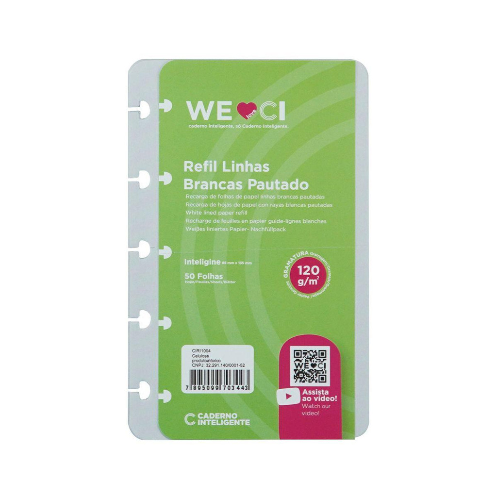 Refil Caderno Inteligente Inteligine Linha Branca | Shopee Brasil