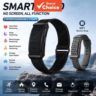 Nova Pulseira Inteligente Fina e Leve, sem Tela, com Monitoramento de Frequência Cardíaca, Oxigênio no Sangue, Sono e