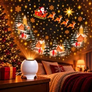 [sourcecome] Projeção Mágica De Natal Luz Noturna USB Projetor Interior Boutique De Sala De Férias