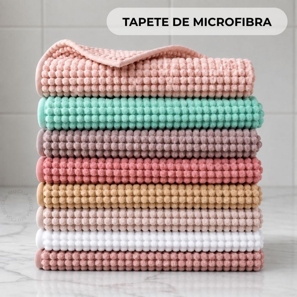 Tapete Banheiro Antiderrapante Microfibra Bolinha Macarrão Várias Cores ...