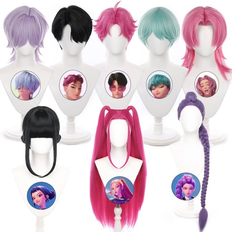 Rumi Mira Zoey Peruca Cosplay KPOP Demon Hunters Huntrix | Shopee Brasil
