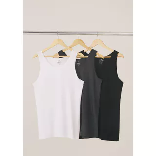 Kit 3 Regatas Masculinas Slim