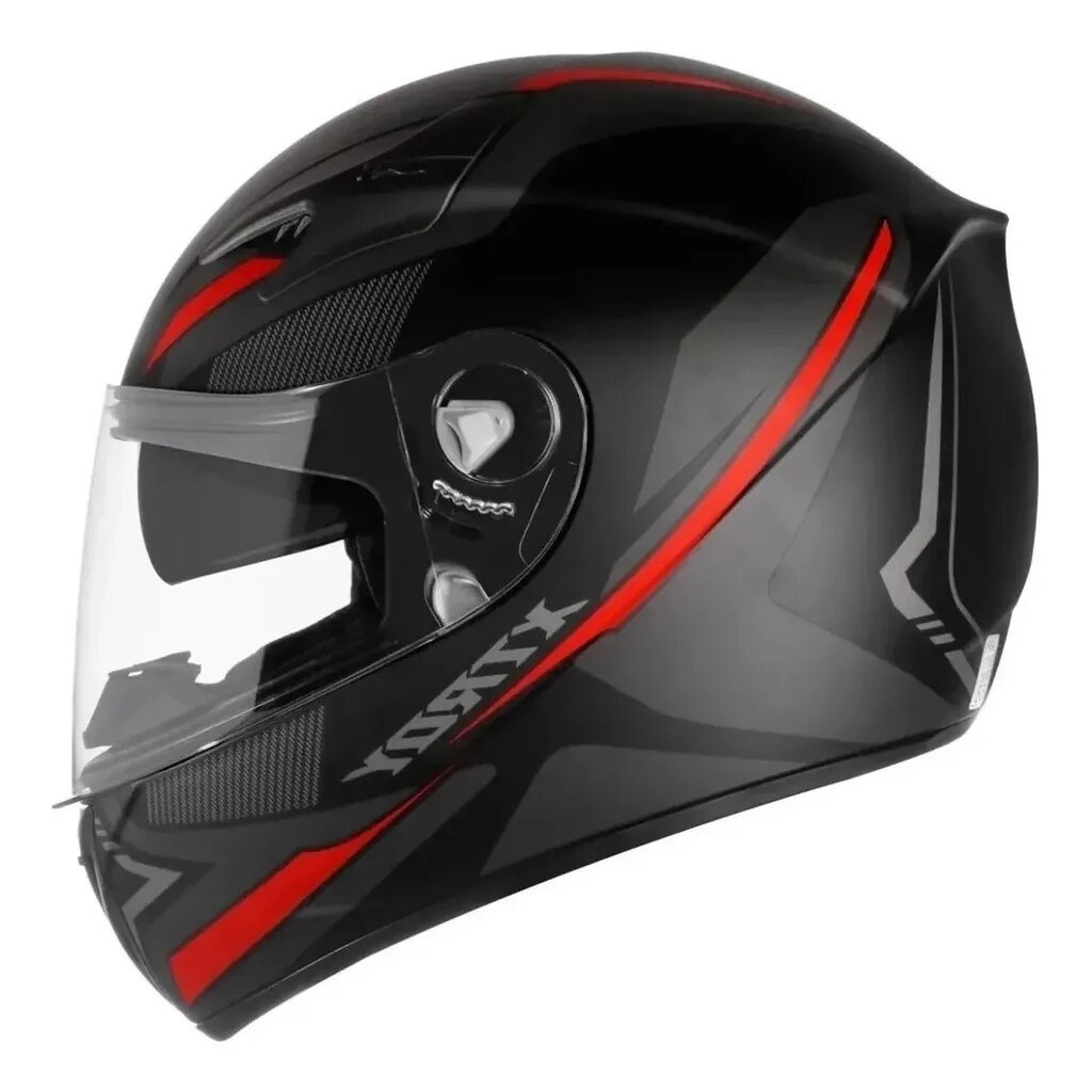 Capacete Fechado Ebf Xtroy Drone Preto e Vermelho Fosco Com Óculos ...
