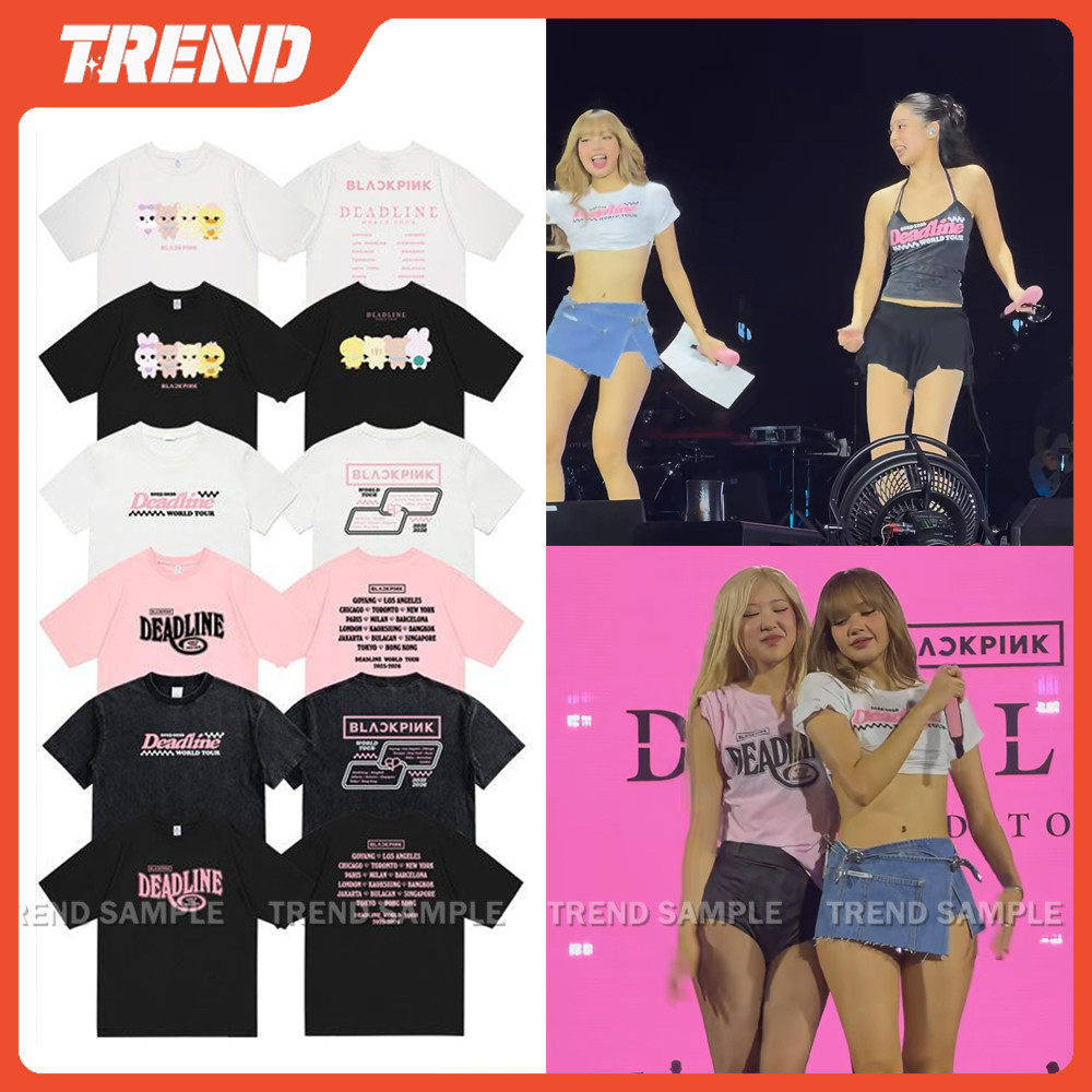 2025 BLACKPINK DEADLINE WORLD TOUR Merch Camiseta De Algodão