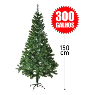 Árvore De Natal Verde 150cm 300 Galhos Pinheiro Luxo Grande