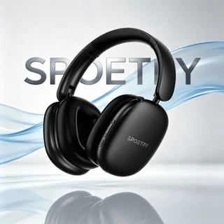Headset Bluetooth com design over-ear, cancelamento de ruído, confortável de usar, ideal para estudo e trabalho