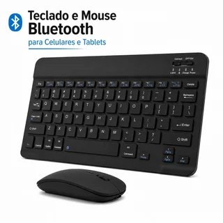 Teclado e Mouse Sem Fio Bluetooth Ultrafino Portátil Recarregável Celular Notebook Computador
