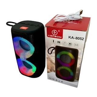 Caixa de Som Bluetooth Kapbom KA-8052 30W Luz RGB Dupla TWS Rádio FM USB Cartão TF Tipo C com Alça Preta Azul Vermelha
