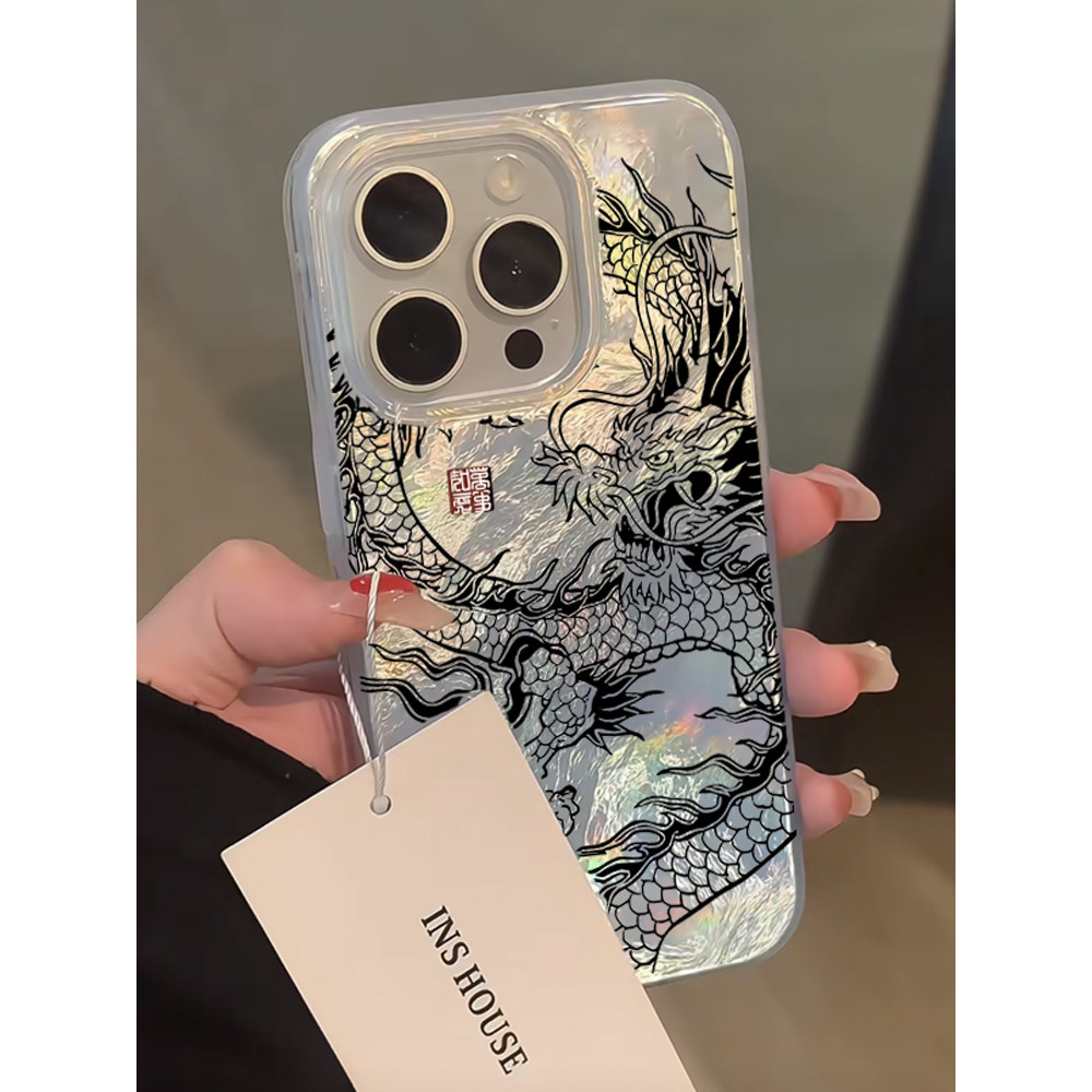 Capa Para iPhone 17 Pro Max 17Air 16 15 13 11 14 12 11 Xs XR Luxo Dragão Flash Caso