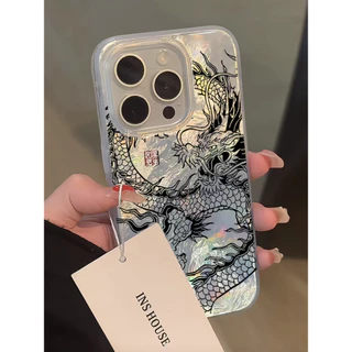 Capa Para iPhone 17 Pro Max 17Air 16 15 13 11 14 12 11 Xs XR Luxo Dragão Flash Caso