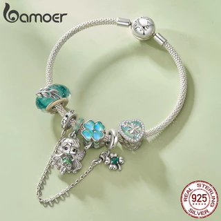 Bamoer 925 Prata Esterlina Charme Floresta Elfo Série Verde Pingente DIY Para Pulseira Presentes Mulher em Oferta na Shopee