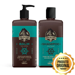 Kit Barba Don Alcides Calico Jack Shampoo e Balm Cuidado Diário Original