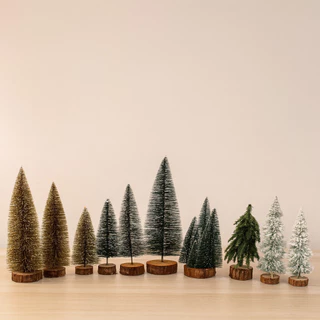 Mini Árvore de Natal Mesa Escritório Balcão Pinheiro Verde Nevada Silicone
