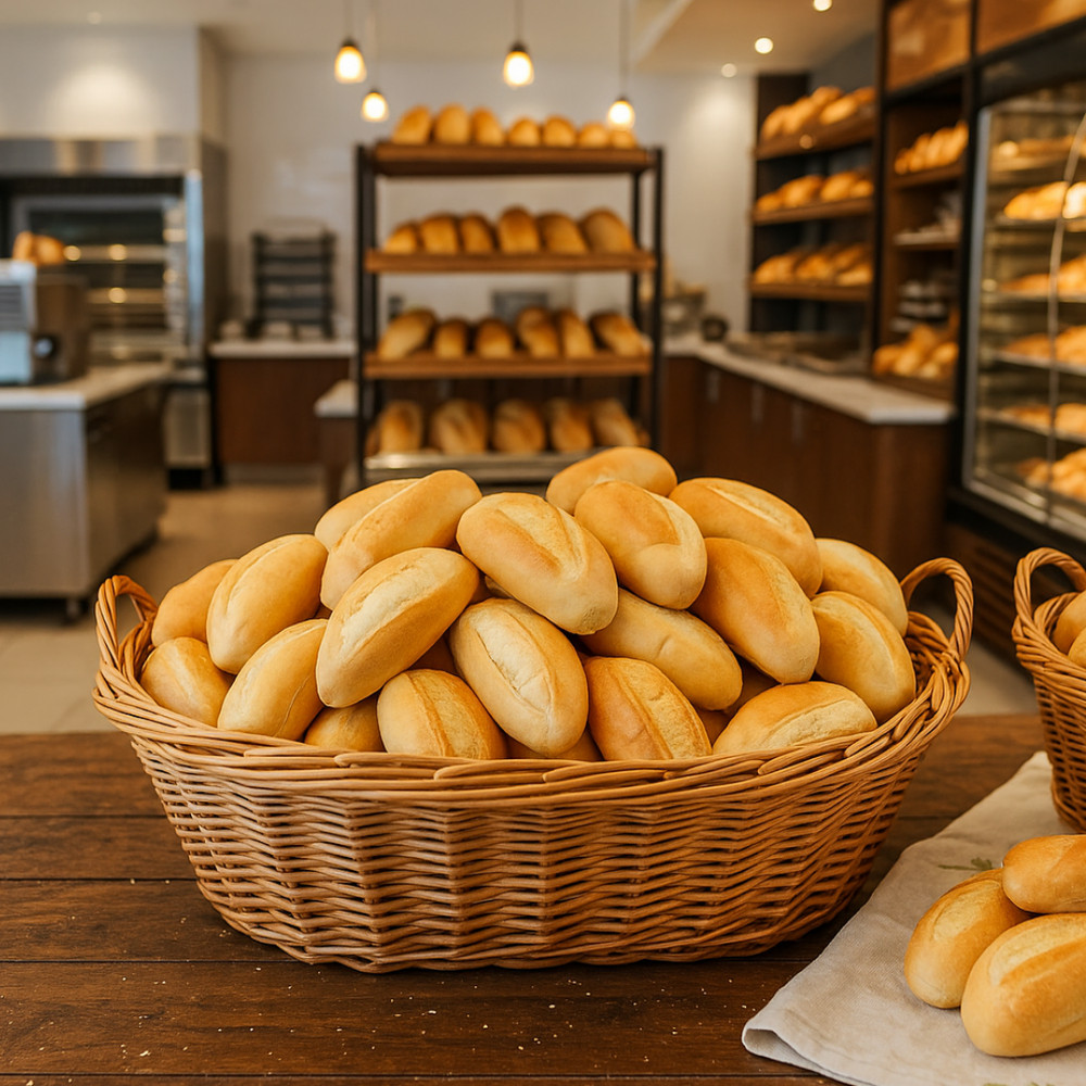 Cesta de Padaria de Vime com Alça Cesto Para Pães Padeira En