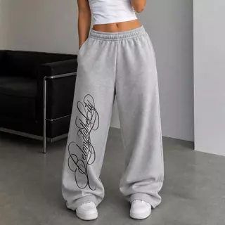 Calça Wide Legg Moletom Baggy Streetwear Belong To The City Tendência Unissex Confortável Algodão Premium Quentinha