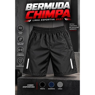 Bermuda Masculino Shorts Chimpa Flanelada Linha Esportiva 2k27