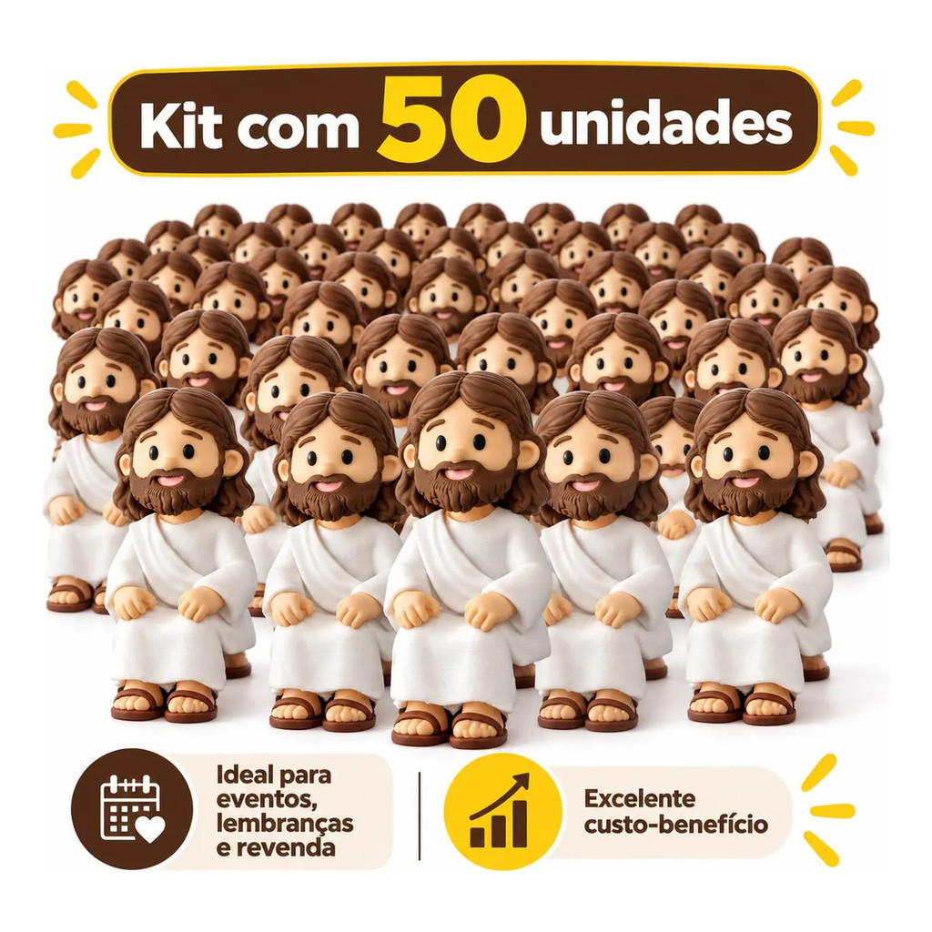 Kit 50 Mini Jesus Sentado Para Monitor Lembrancinhas | Shopee Brasil