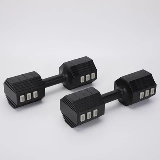 Halteres Ajustáveis 2 em 1 com Kettlebell, 2 a 5 kg por unidade, par de 10 kg no ajuste de 5 kg para treino em casa