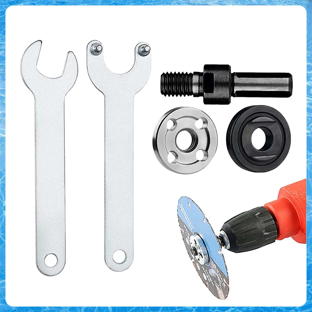 Kit 5 Adaptadores p/ Esmerilhadeira M10 - Ferro Preto/Prata - Transforma Furadeira em Esmerilhadeira - Profissional