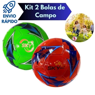 Kit 2 Bolas De Futebol Para Campo Tamanho 5 PVC Cores Sortidas