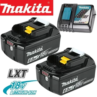 Genuíno Makita 18v com carregador, bateria recarregável de íon de lítio para BL1850 BL1880 BL1860B LXT400 ferramenta elé
