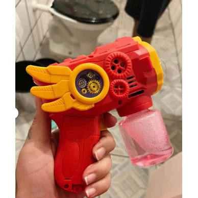 Lança bolhas de sabão com luz brinquedo infantil arminha de bolha diversão crianças