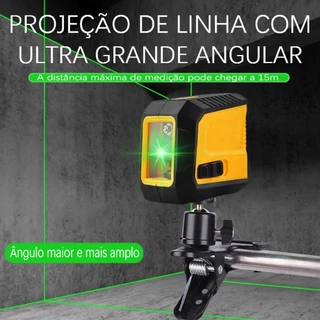 Nível a Laser Autonivelante 360 Graus 2 Linhas Luz Verde 20m com 2 Baterias para Construção