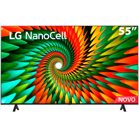 Smart TV 55 4K LG NanoCell 55NANO77SRA Bluetooth ThinQ AI Alexa Google Assistente Airplay 3 HDMIs