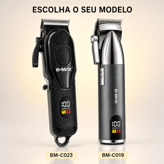 Máquina de Cortar Cabelo B-MAX Profissional Recarregável USB LCD 3W ou 5W BM-C023 BM-C019