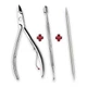 Kit 3 cutelaria profissional Alicate+espatula+Palito de inox. Unha, esmalte, gel, cetim, skin care